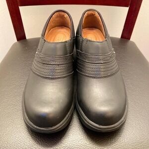 Ariat Work Steel Toe Safety Clog Women's 6.5B Black Leather‎ Slip Oil Resistant